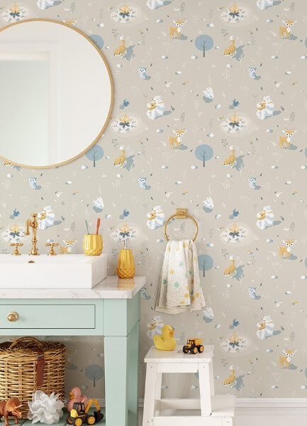 Jesper Beige Campfire Wallpaper