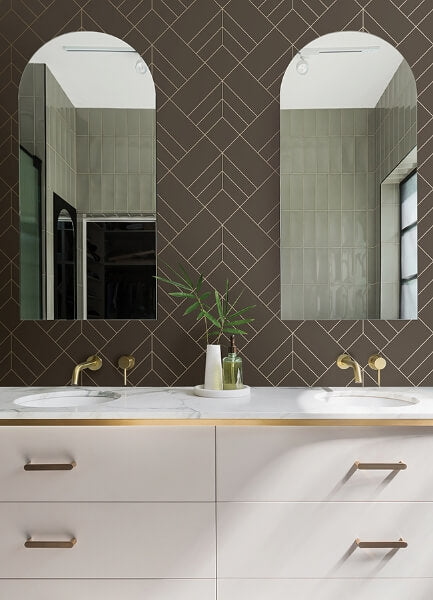 Sander Chocolate Geometric Wallpaper