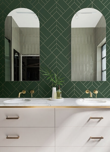 Sander Evergreen Geometric Wallpaper
