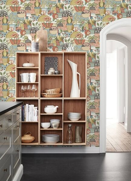 Fika Mustard Blissful Birds & Blooms Wallpaper