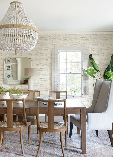 Rannell Beige Abstract Scallop Wallpaper