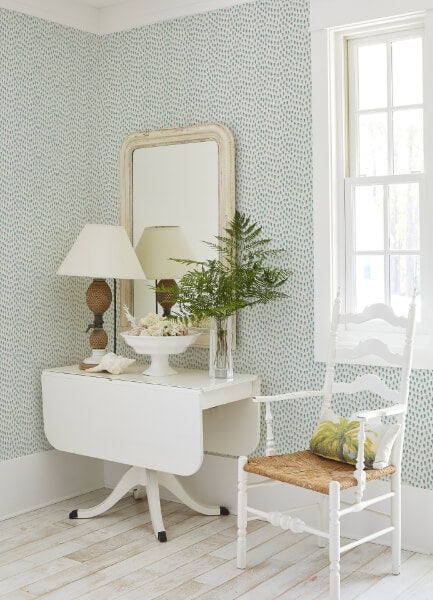 Sand Drips Aqua Painted Dots Wallpaper