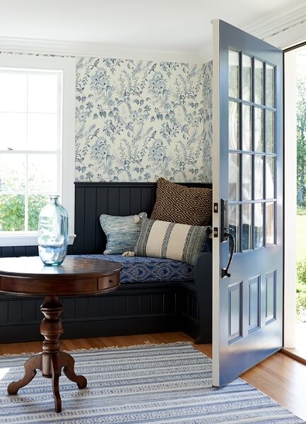 Frederique Blue Floral Wallpaper