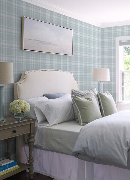 Antoine Sky Blue Flannel Wallpaper