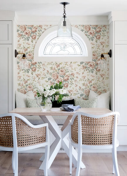 Manon Blush Rose Stitch Wallpaper