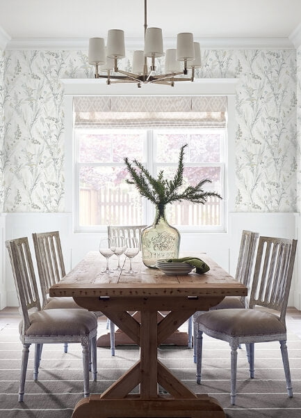 Hillaire Light Blue Meadow Wallpaper