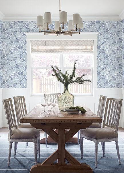 Faustin Navy Floral Wallpaper