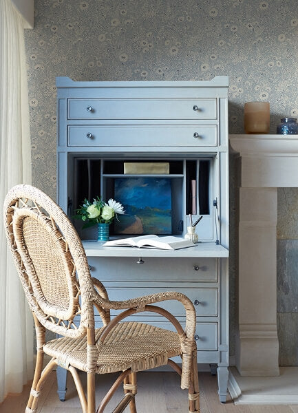 Agathon Light Blue Floral Wallpaper