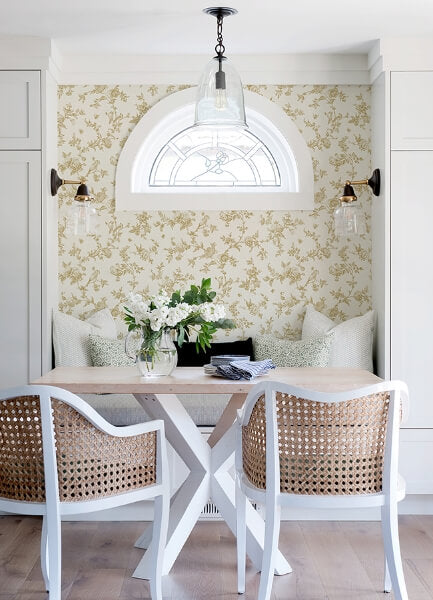 Nightingale Wheat Floral Trail Wallpaper