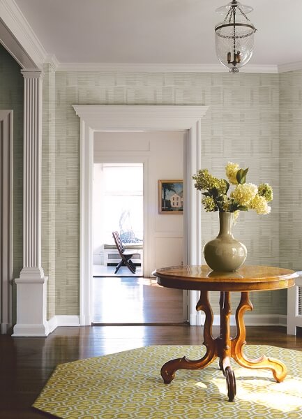 Callaway Beige Woven Stripes Wallpaper