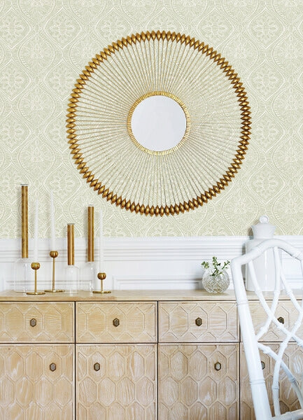 Scout Moss Floral Ogee Wallpaper