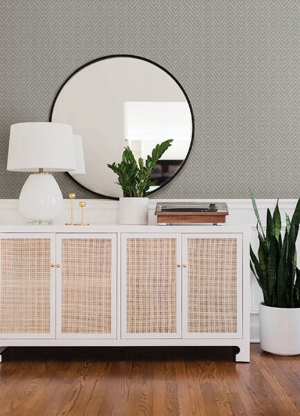 Glynn Grey Chevron Wallpaper