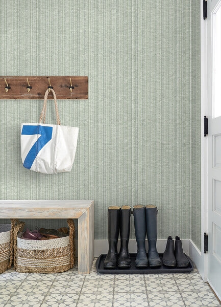 Simon Green Woven Texture Wallpaper