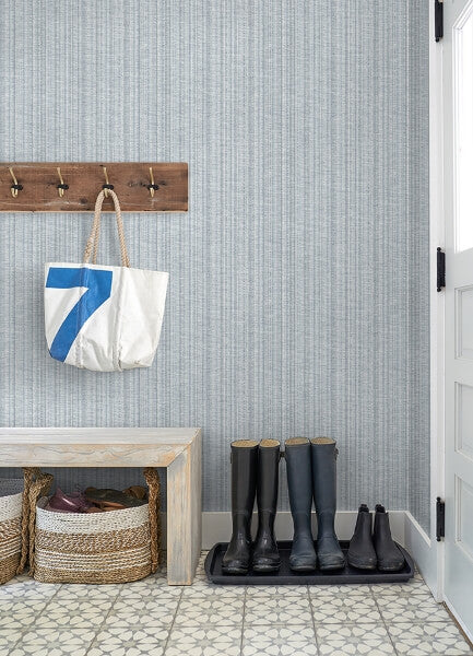 Simon Blue Woven Texture Wallpaper