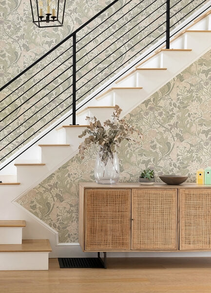Elise Light Grey Nouveau Gardens Wallpaper