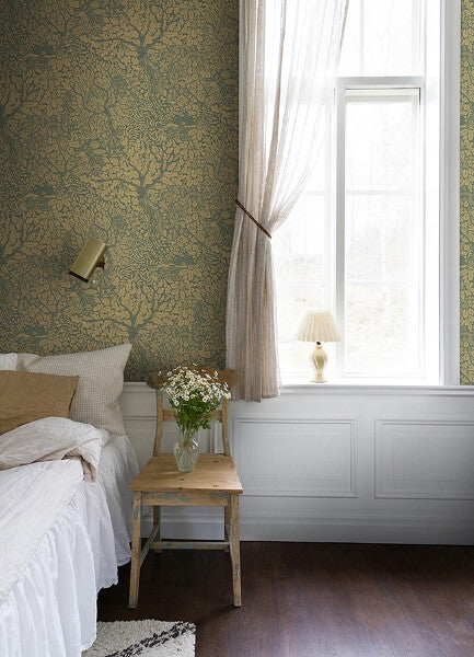 Olle Light Yellow Forest Sanctuary Wallpaper