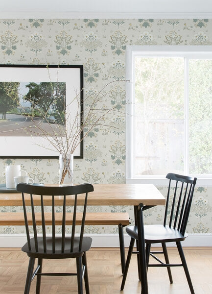 Elda Light Blue Delicate Daisies Wallpaper