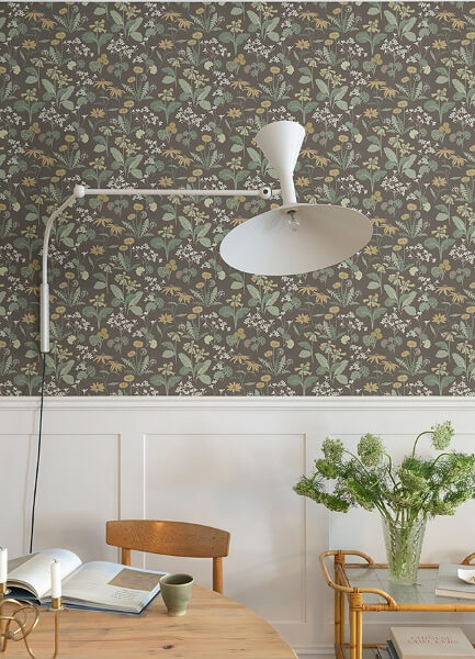 Magdalena Charcoal Dandelion Wallpaper