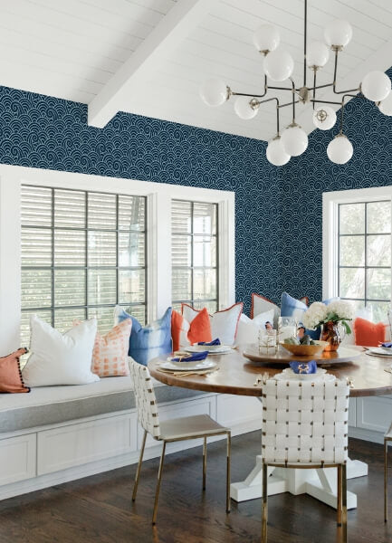 Alorah Navy Wave Wallpaper
