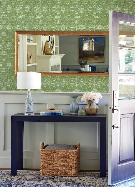 Grady Green Dotted Geometric Wallpaper