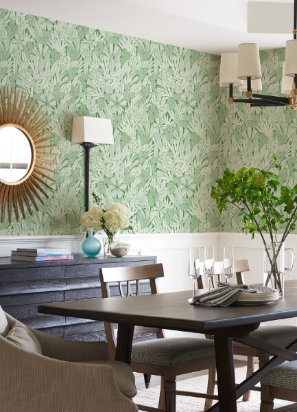 Bannon Green Leaves Wallpaper