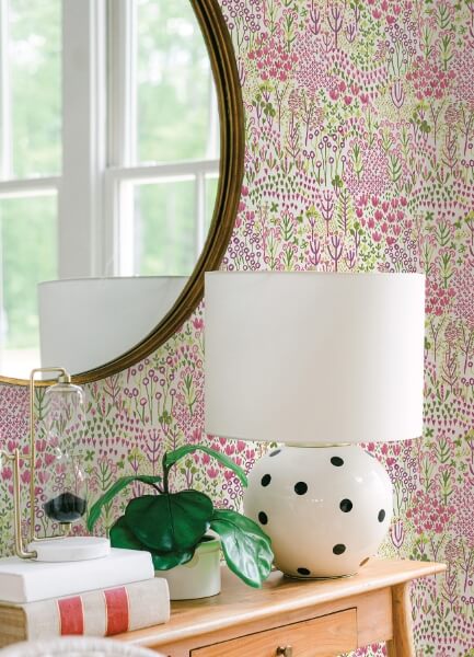 Chilton Pink Wildflowers Wallpaper