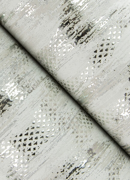 Kintana Silver Abstract Trellis Wallpaper