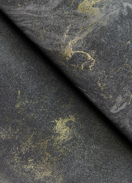 Meness Black Metallic Marbling Wallpaper