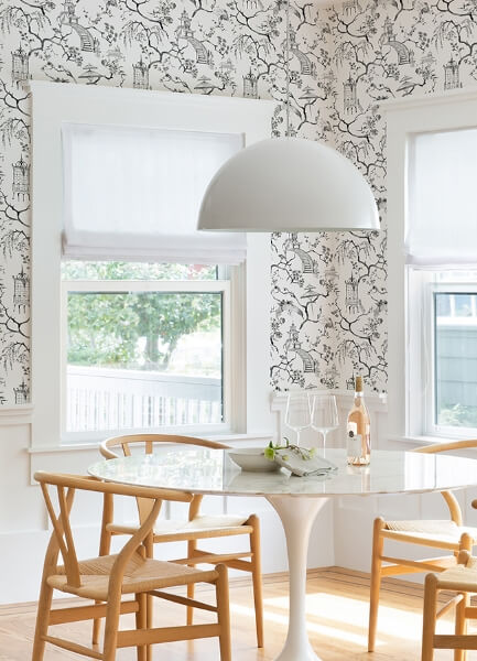 Serena Charcoal Chinoiserie Wallpaper