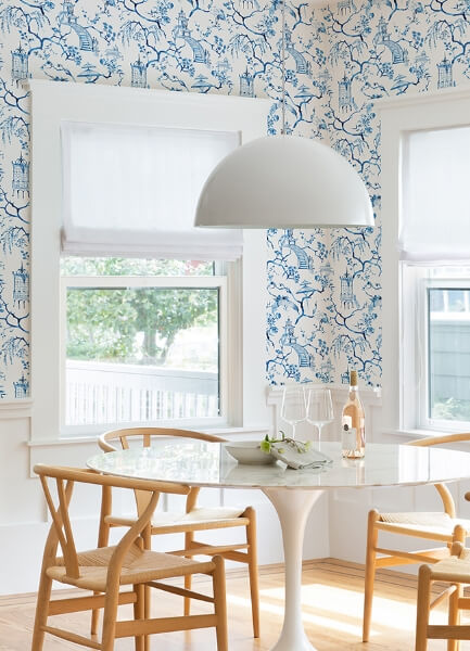 Serena Blue Chinoiserie Wallpaper