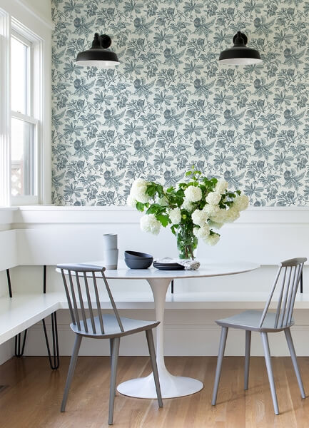 Cecilia Light Blue Fruit Wallpaper
