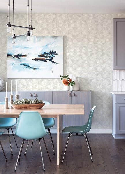 Hesper Ivory Geometric Wallpaper