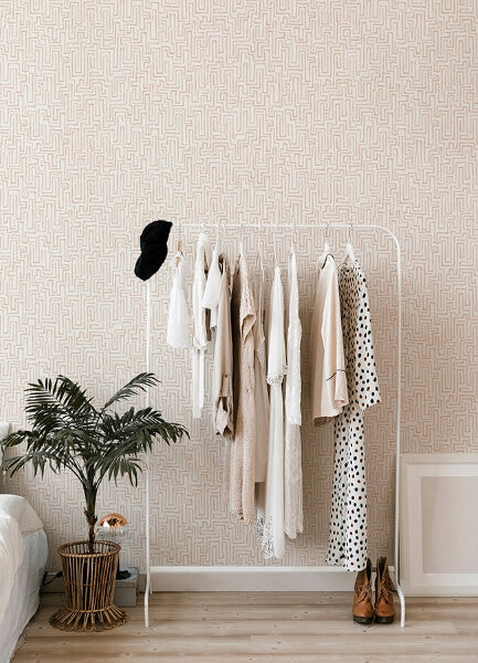 Ramble Blush Geometric Wallpaper