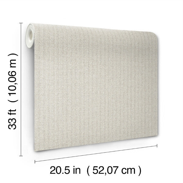 Lawndale Taupe Textured Pinstripe Wallpaper
