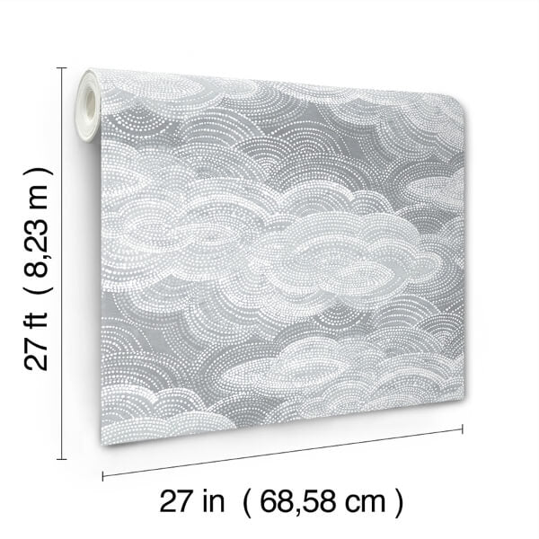 Vision Slate Stipple Clouds Wallpaper