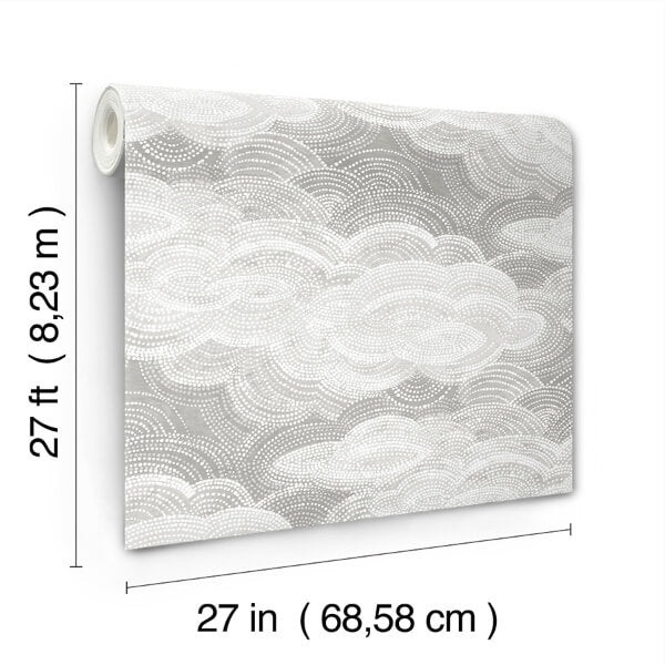Vision Grey Stipple Clouds Wallpaper