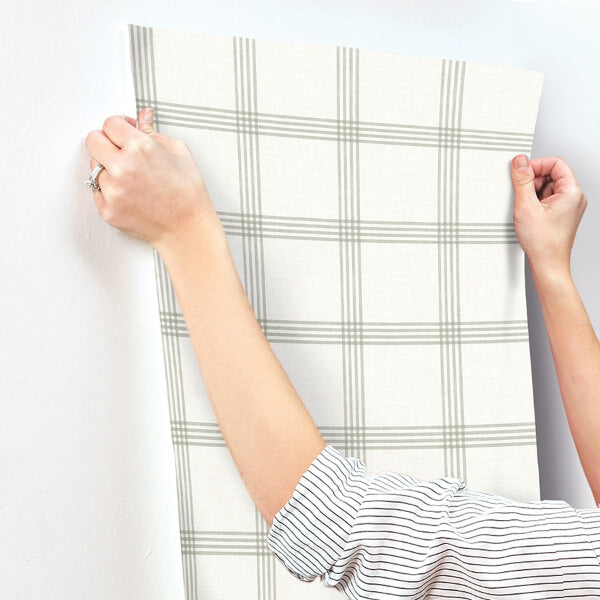 Twain Green Plaid Wallpaper