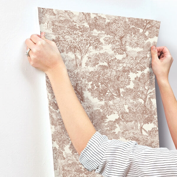 Spinney Red Toile Wallpaper