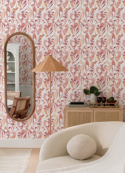 Nathalie Coral Abstract Blooms Wallpaper
