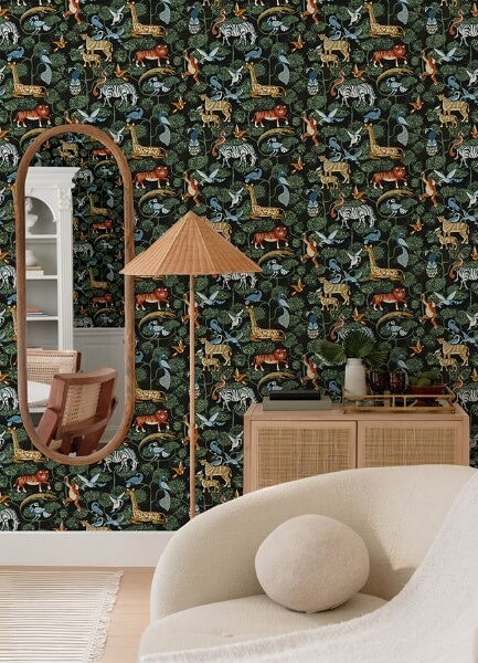 Rigby Multicolor Jungle Animals Wallpaper