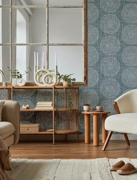Salma Denim Medallion Wallpaper