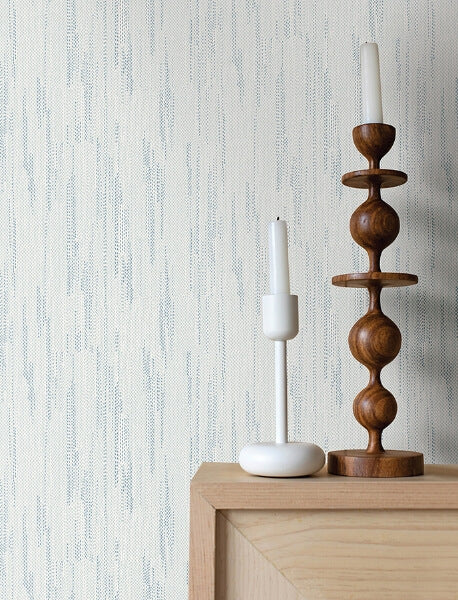 Baris Aqua Stipple Stripe Wallpaper