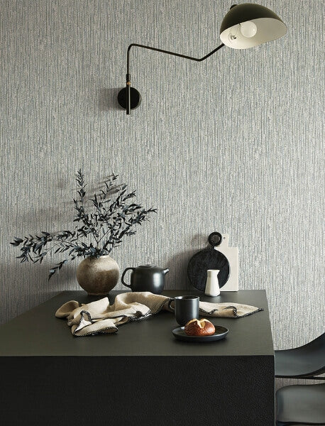 Corliss Grey Beaded Strands Wallpaper