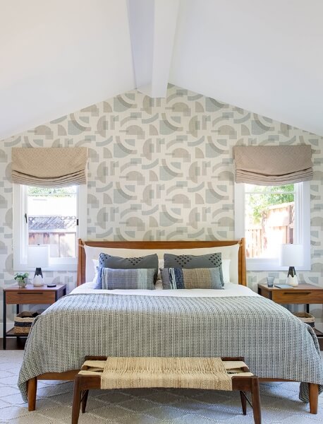 Fulton Light Blue Shapes Wallpaper