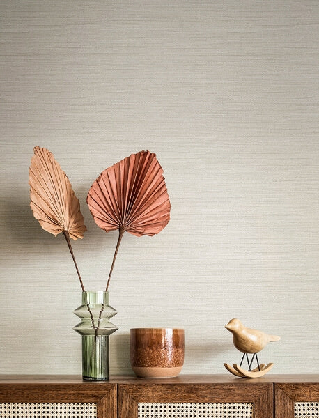 Sheehan Pearl Faux Grasscloth Wallpaper