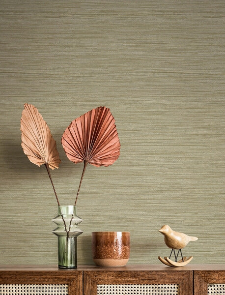 Sheehan Gold Faux Grasscloth Wallpaper