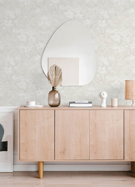 Lisa Grey Floral Damask Wallpaper