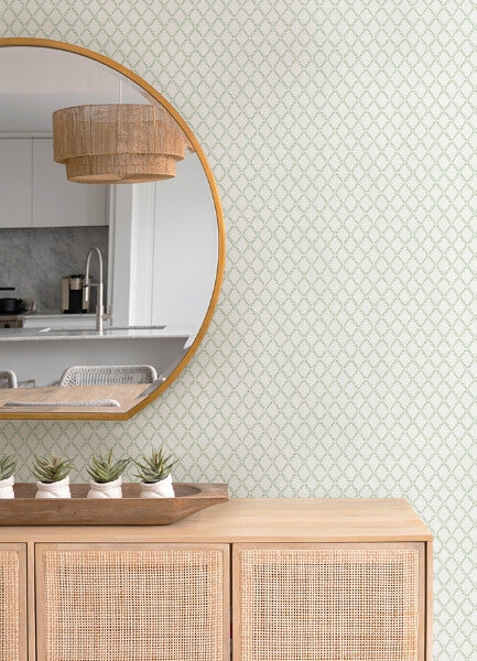 Trevor Sage Leaf Trellis Wallpaper