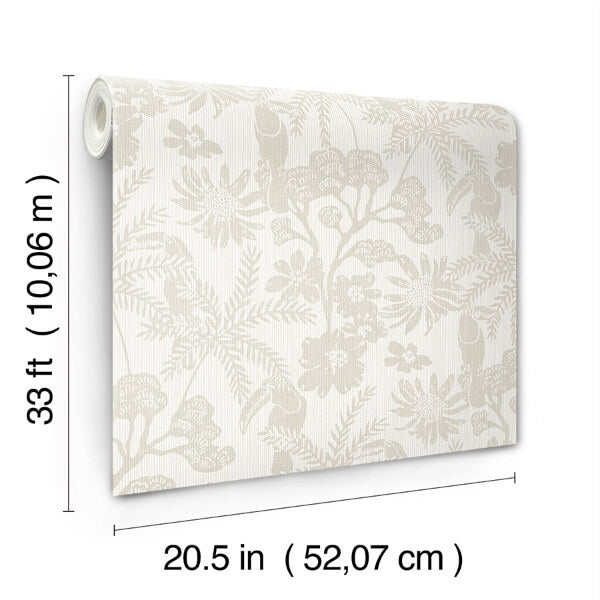 Jacaranda Taupe Tropical Trail Wallpaper