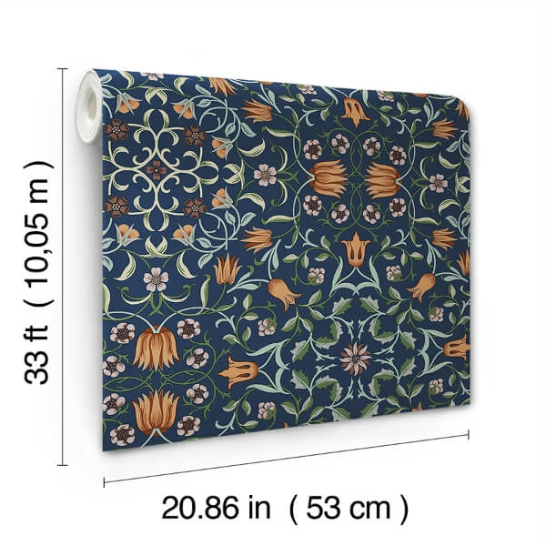 No 1 Holland Park Dark Blue Floral Wallpaper